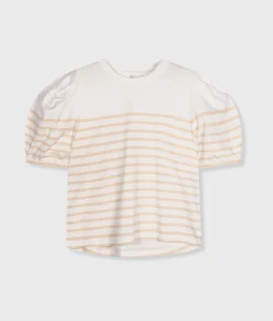 balloon sleeve tee stripes