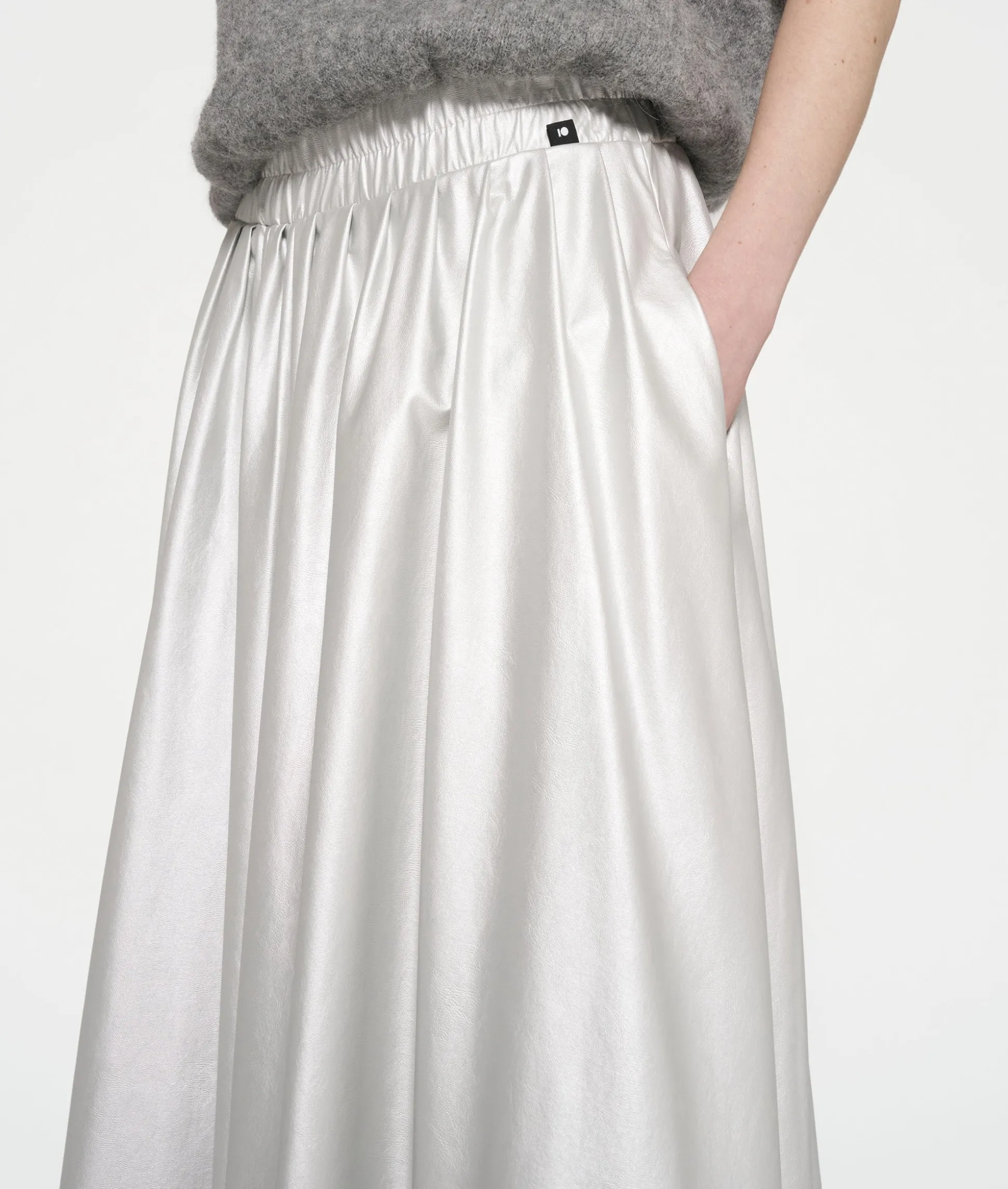 leather look pleated skirt