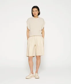 short sleeve boucle top