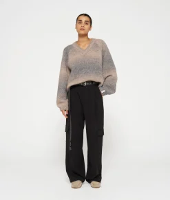 v-neck sweater gradient knit
