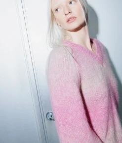 v-neck sweater gradient knit