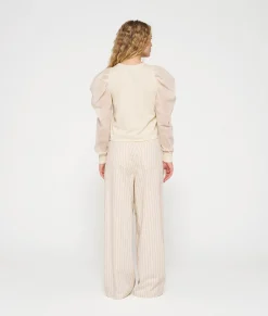 wide cross pants pinstripe